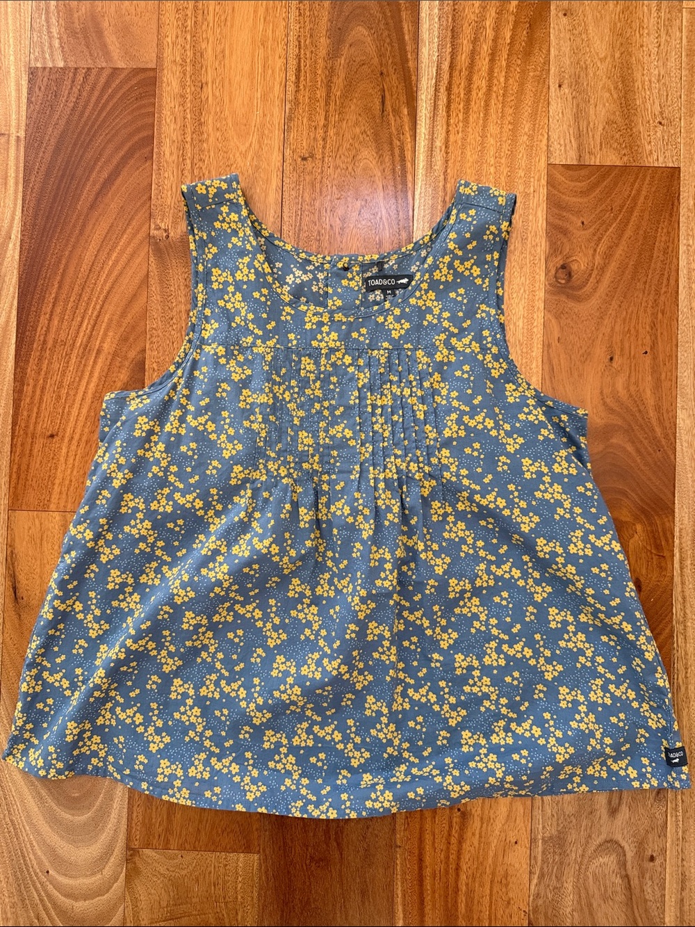 Toad&CoBlue Tank with Yellow Floral Pattern